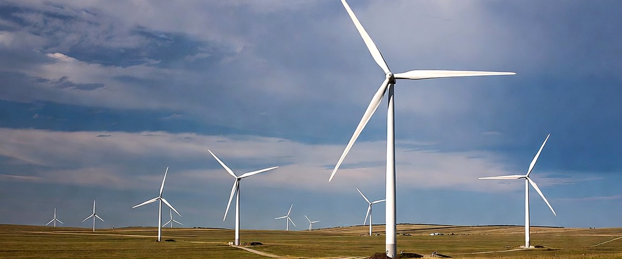 A wind farm on open prairie